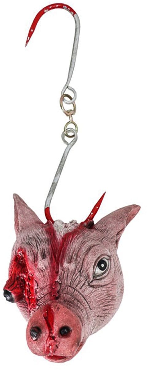 CHAKS - Hangdecoratie bloederige varkenskop 50 cm