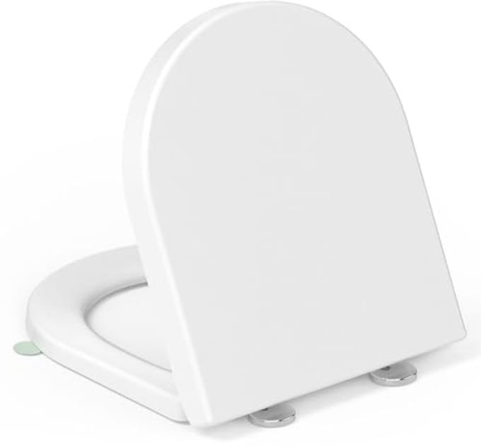 D-vormige WC-bril met Softclose, Snelsluiting en Handgreep - Universaal 150 kg, Wit