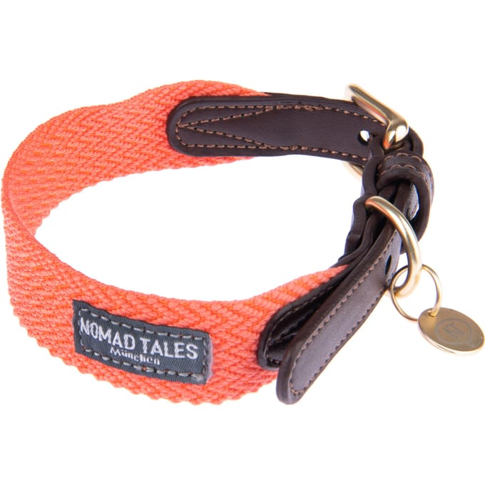Nomad Tales Bloom Halsband, coral - Maat S: 36 - 40 cm Halsomvang, B 25 mm