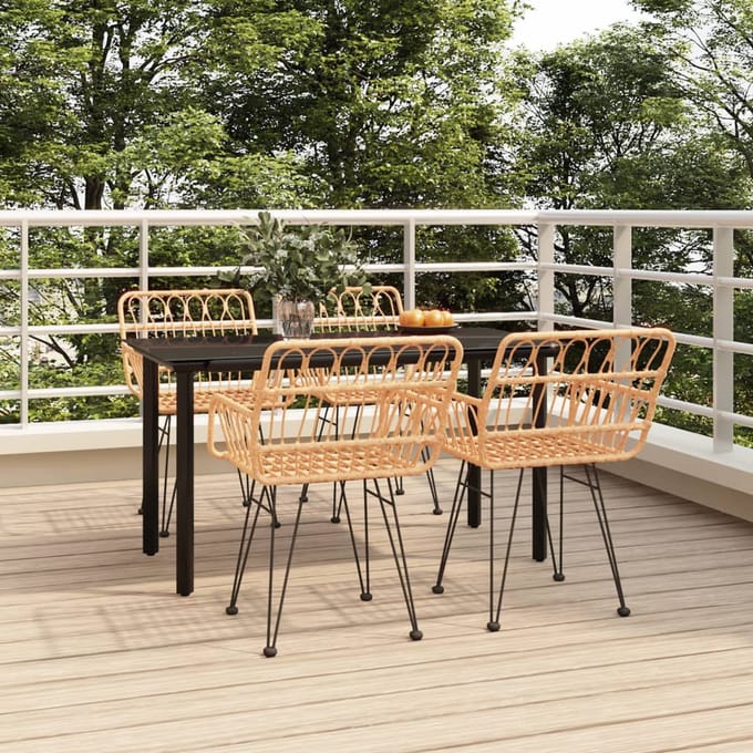 vidaXL - 5-delige - Tuinset - poly - rattan