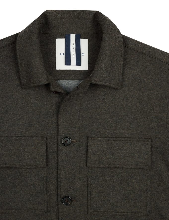 bruin overshirt Profuomo Cutaway Brown