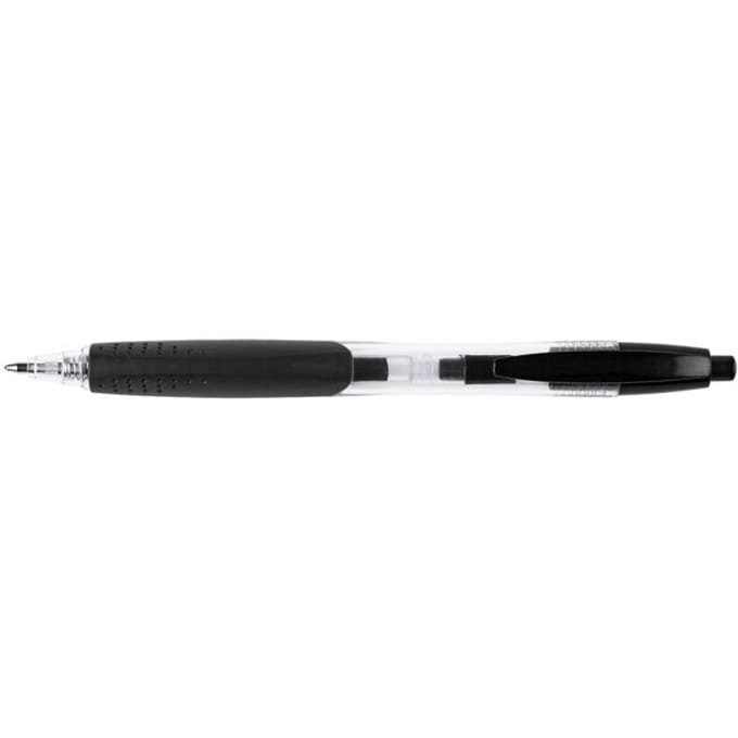 Q-CONNECT balpen, met grip, medium punt, zwart 12 stuks