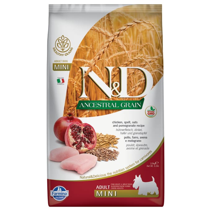 N&D Low Grain Mini Kip & Granaatappel - 7 kg