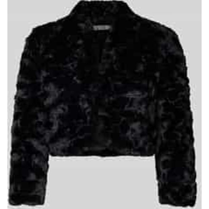 Regular fit korte blazer met imitatiebont