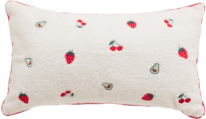 Atmosphera Sierkussen Bouclette Fruity - 30x50cm - Wit