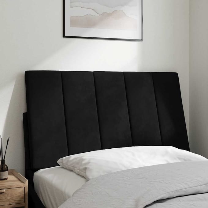 vidaXL - Hoofdbordkussen - "Hanko" - 90 - cm - fluweel - zwart