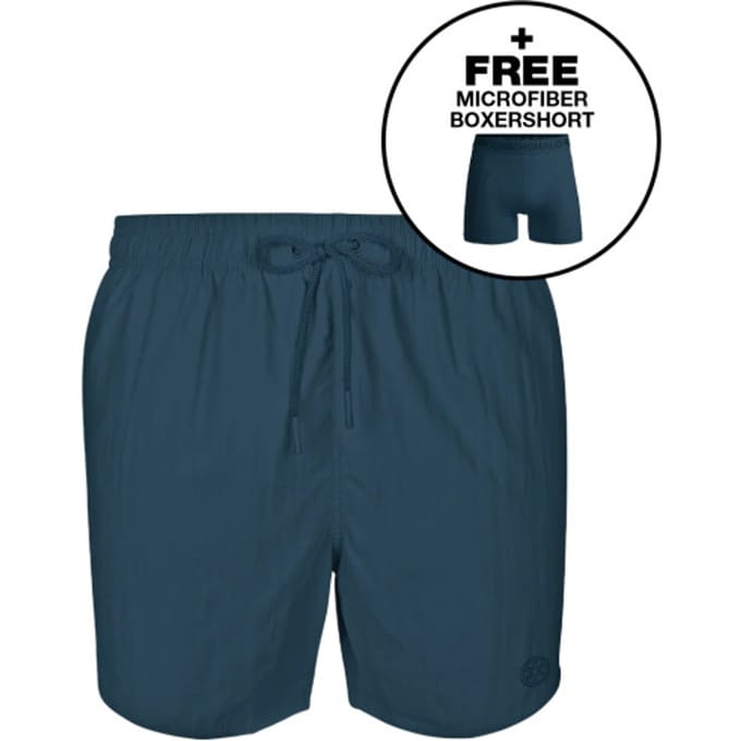 Heren Zwembroek Blauw + Gratis Microfiber boxershort