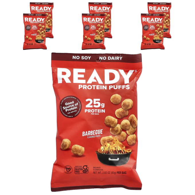 Klaar, Eiwit Puffs, BBQ, 6 Zakjes, 80g (2,82 oz) Elk