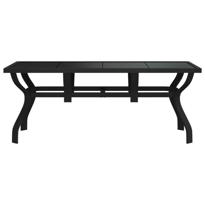 vidaXL - Tuintafel - 180x80x70 - cm - staal - en - glas - zwart