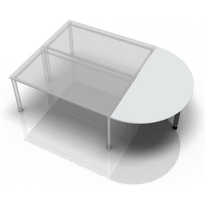 Aanschuiftafel Breno, voor Breno bureaus, ⌀ 1600 mm, lichtgrijs/grafiet