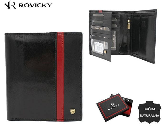 Rovicky Serie - Leren Portemonnee - Verticaal - Gouden Accenten - RFID