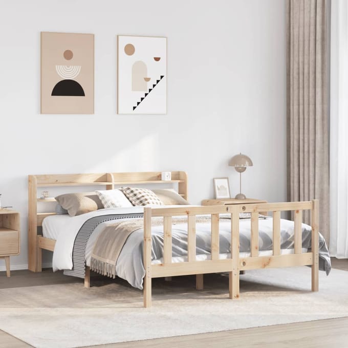 vidaXL - Bedframe - zonder - matras - massief - grenenhout - 160x200 - cm