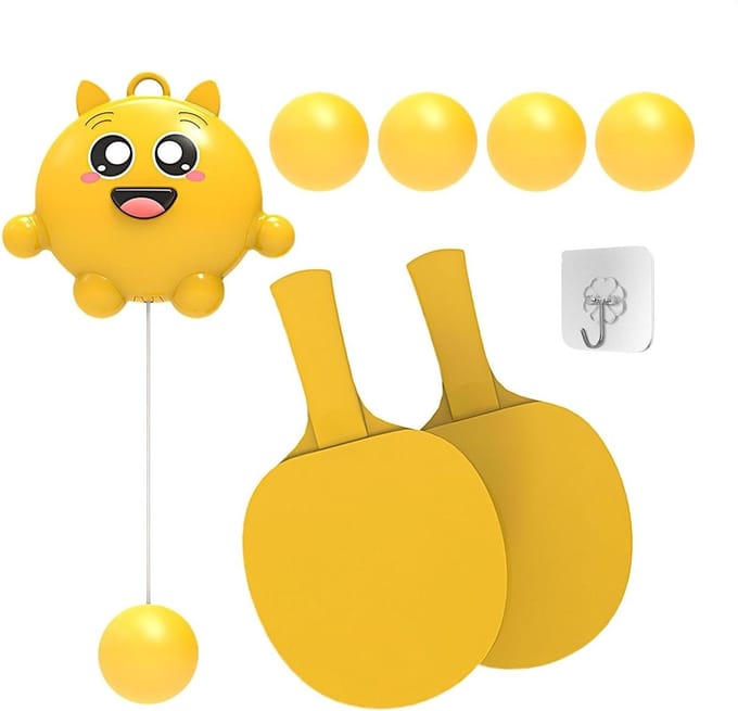 Tafeltennis Set - Kinderspel - Interactief Spelen - Draagbare Trainer - 28 x 20 x 5 cm - Multi
