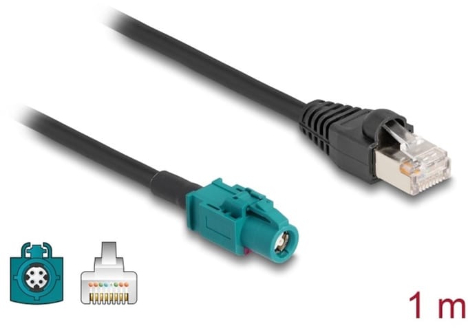 Delock Cable HSD Z female to RJ45 plug 1 m