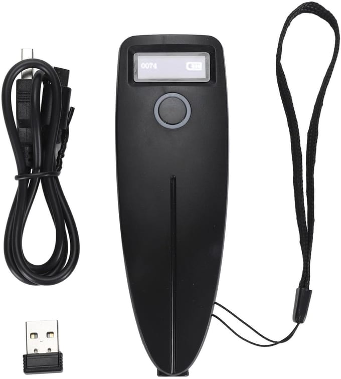 Allecto - Bluetooth Barcodescanner - Mini 2D Barcode Lezer - Draagbaar en Handheld - Draadloze Verbinding - 640x480 Resolutie - Geschikt voor Winke...