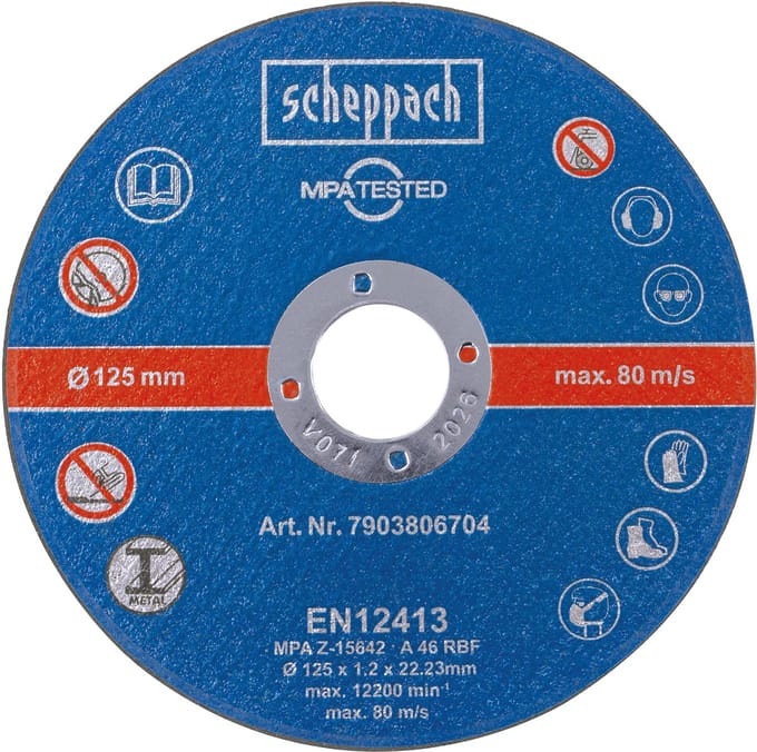Scheppach Doorslijpschijven ∅125mm - Asgat 22.23mm - 12 stuks