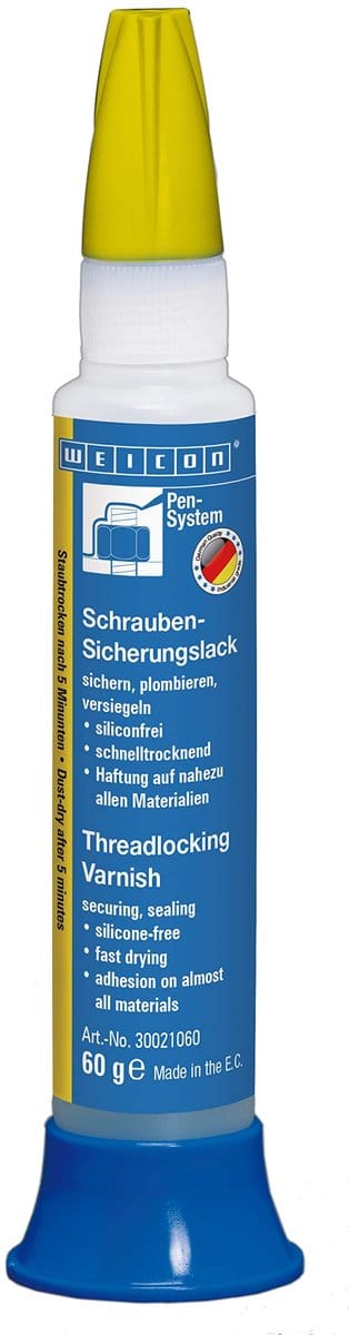 WEICON Schroefborgingslak 60g geel | Markeringslak