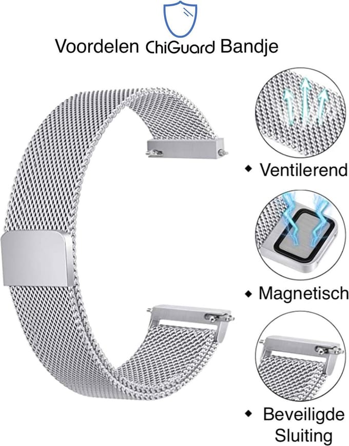 Geschikt voor Huawei Watch GT Active - Milanees Zilver Bandje