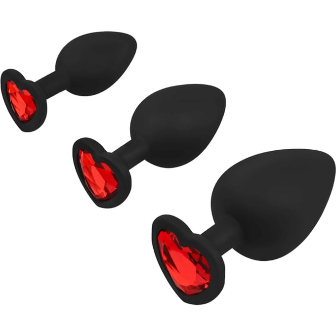 Blush - Luxe Bling Plugs Trainingskit Zwart met Rode Edelstenen
