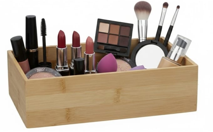 Gerimport Lade organizer - bamboe hout - 25 x 15 x 7 cm - bakje - kast sorteerbakje