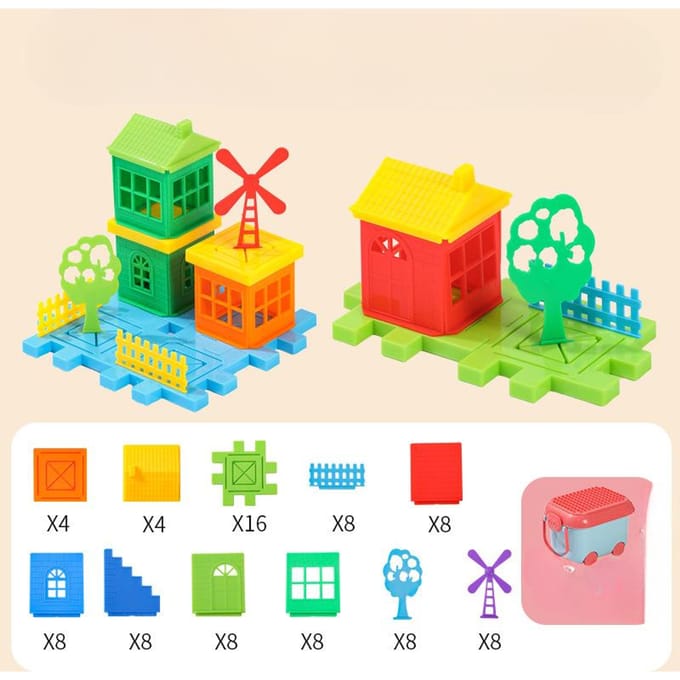 Blocs de construction multifonctionnels d'éveil pour enfants à grosses particules Puzzle d'assemblage pour bébé Garçons Intelligence Filles