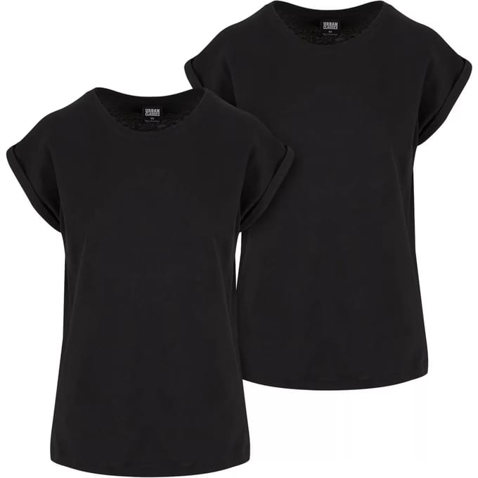 Urban Classics T-Shirt Pre-Pack Ladies Extended Shoulder Tee PP771 Black-2XL