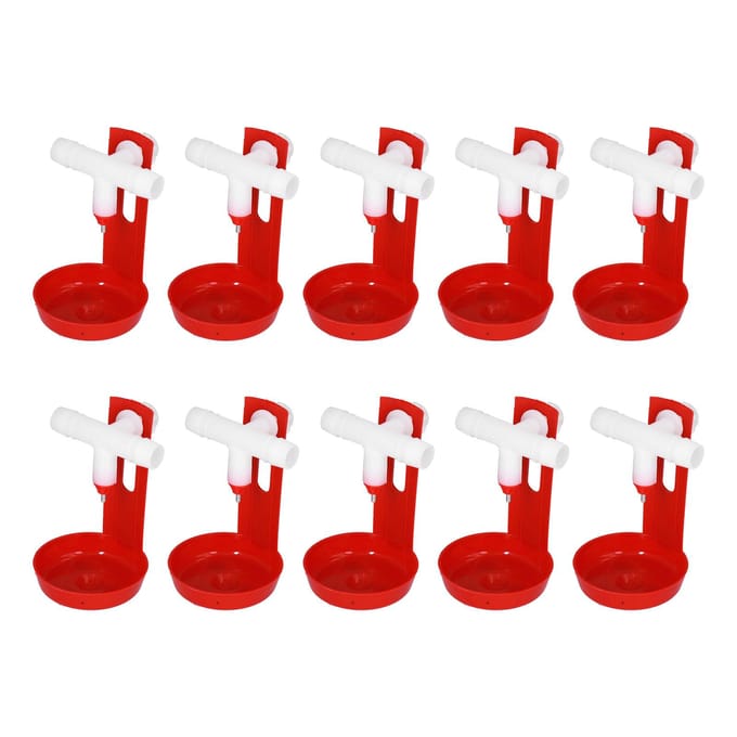 10 Set Kippendrinkbeker Automatische Pluimvee Drinkbak Drinker met Witte T-stuk white