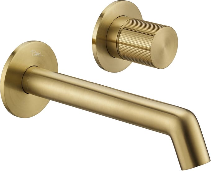 Ben Engraved Line afdekset voor inbouw wastafelkraan geborsteld messing pvd-coating