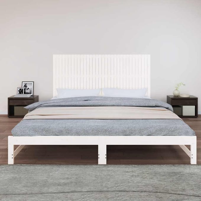 vidaXL - Wandhoofdbord - 204x3x90 - cm - massief - grenenhout - wit