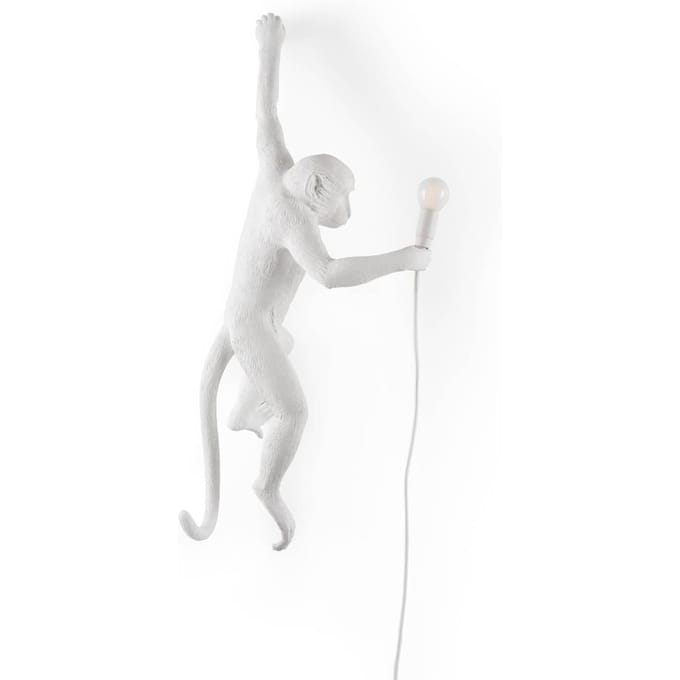 SELETTI LED decoratie-wandlamp Monkey Lamp, wit, links