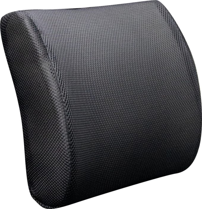 SWISS-BED ® - Ergonomisch Rug kussen - Rugsteun - Rug kussen Voor Bureaustoel/Auto - Memory Foam - Zwart