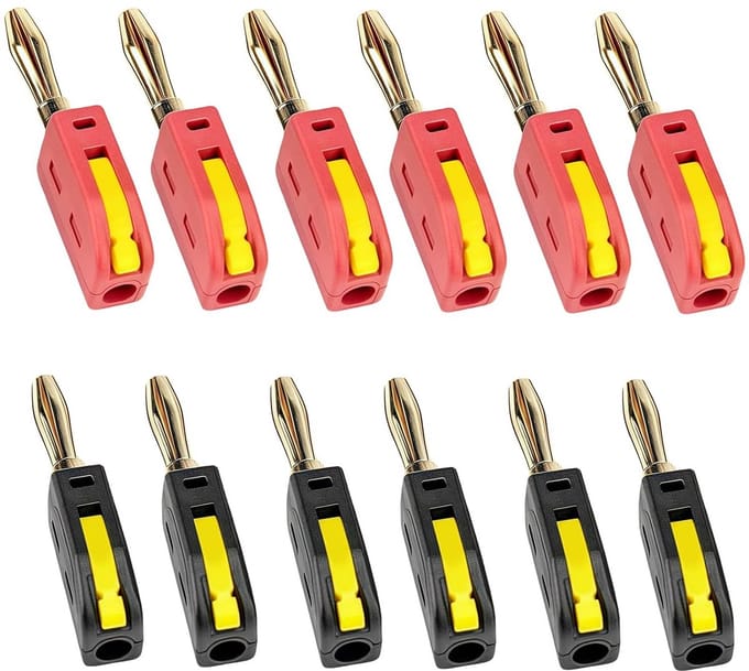 12 Stuks 4mm Banaanstekkers voor Luidsprekerkabels en Stereo-installaties