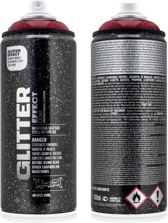 Montana Glitter ROOD spuitbus 400ml