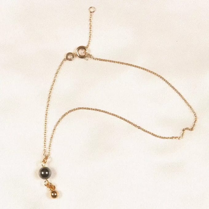 Sylvie Monthulé | Gold Anklet | Hematite