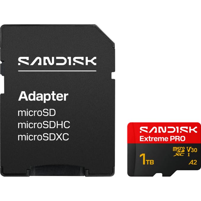 SanDisk microSDXC Extreme PRO 1TB (UHS-I, R250MB/s / W170MB/s, 5K, 4K UHD) + Ad