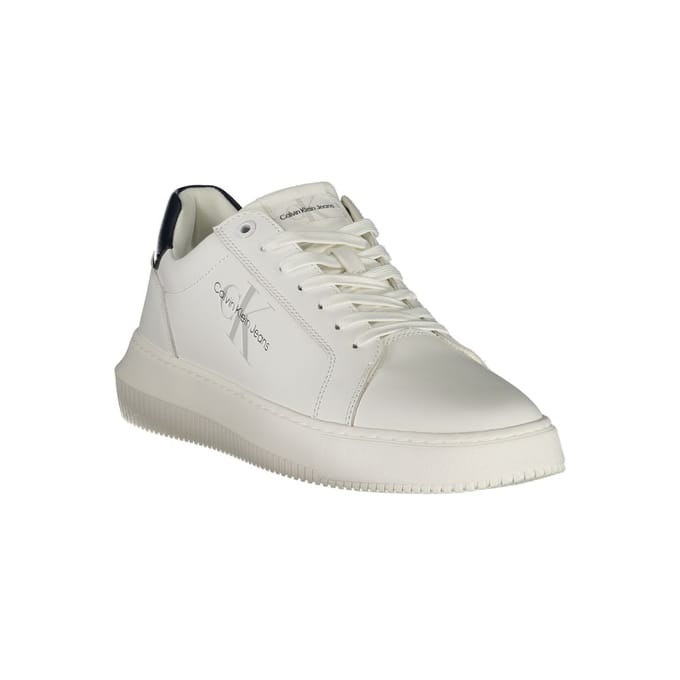 Calvin Klein Bianco Leren Heren Sneakers