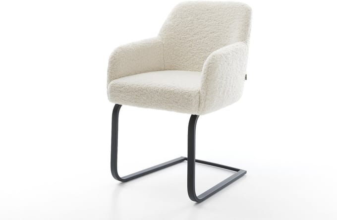 Sledestoel Greg-Flex sledemodel vlak zwart teddy beige pocketveer kern