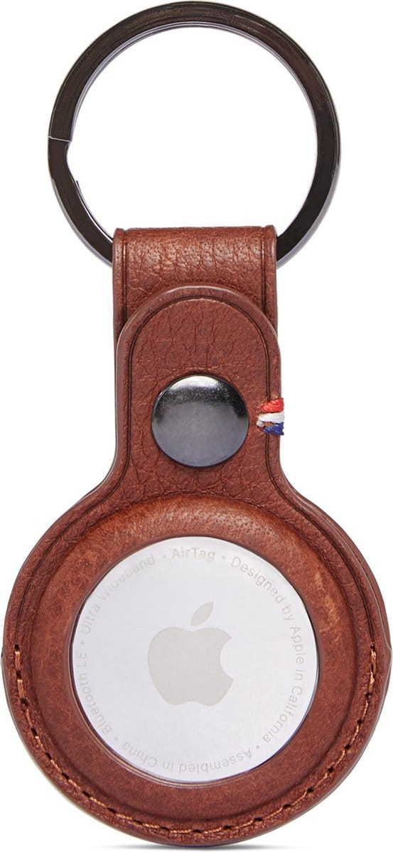 DECODED sleutelhanger geschikt voor AirTag | Full Grain Leer - Cinnamon Brown