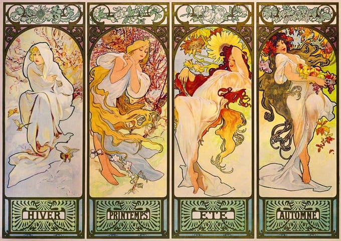 Bluebird Puzzle legpuzzel Mucha - Four Seasons 1900 - 1000 stukjes.