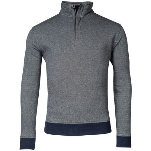 Baileys Trui Sweat Halfzip Jacquard Doubleface Interlock Beige / male