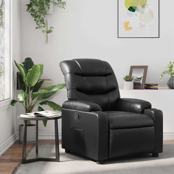 vidaXL - Fauteuil - verstelbaar - kunstleer - zwart