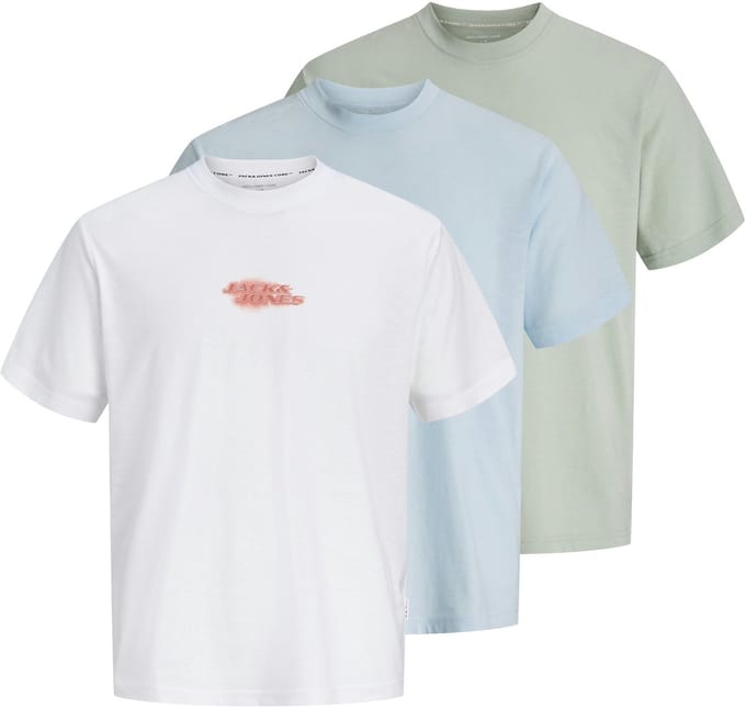 JACK&JONES - JCOFUSION SMALL FRONT BRAND 3PK MP JNR - Jongens - T-shirts