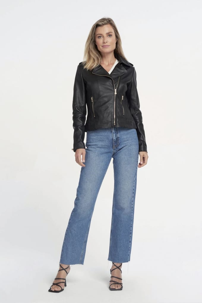 Ibana Bear Blaze Black/gold Größe: 32 | Lederjacken Outlet | Damen | Schwarz