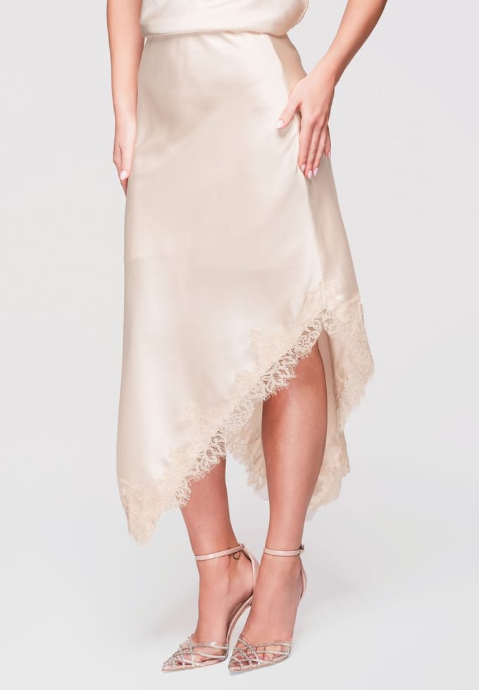 OMBRE Rok - Regular Fit - Effen - Rok Beige M