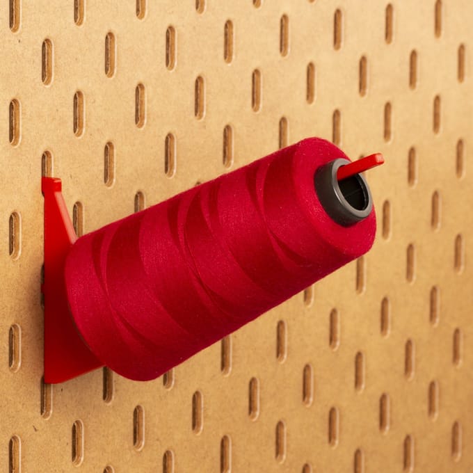 4-Pack Lockgaren houder tot 3000m - Long - Rood - Printboard - Past op Ikea Skadis pegboards