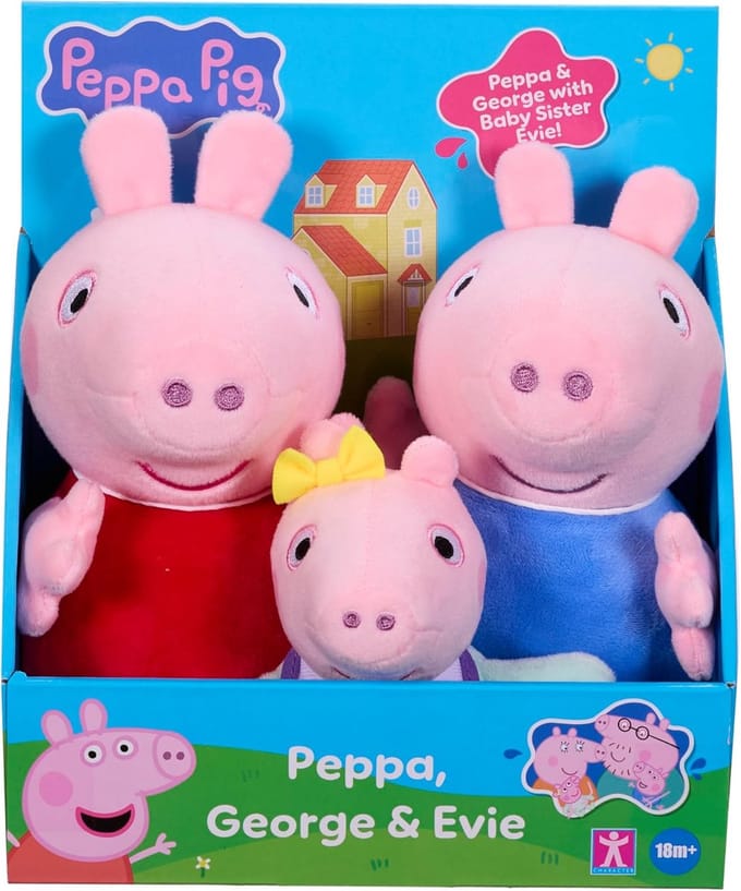 Character Options - Świnka Peppa Serie - Knuffelset - Peppa, George, Evie