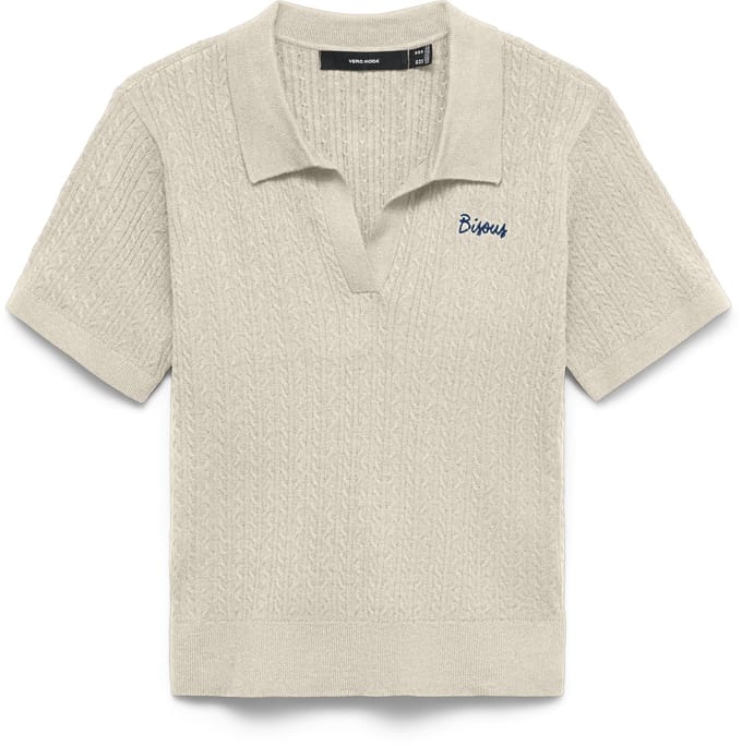 VERO MODA - VMGOLD CABLE SS POLONECK PULLOVER - Dames - Gebreide truien