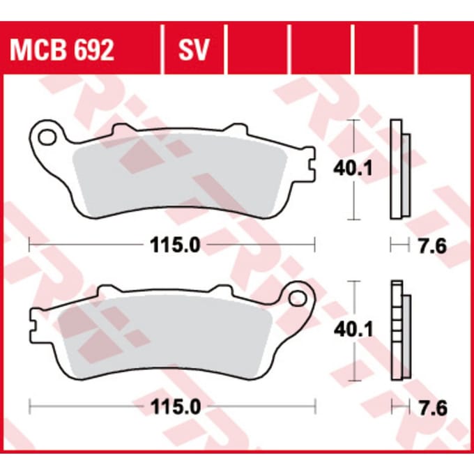 Bremsbelagsatz, ohne Straßenzulassung TRW MOTO MCB692