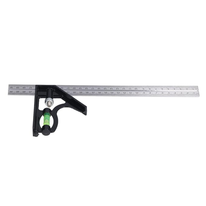 Combinatievierk Roestvrij Staal Timmermansliniaal Meetinstrument voor Houtbewerking Constructie gray
