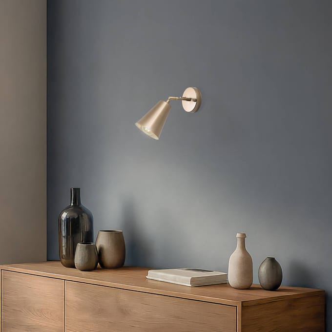 Opviq Wandlamp Evander, goud, metaal, hoogte 21 cm, E27